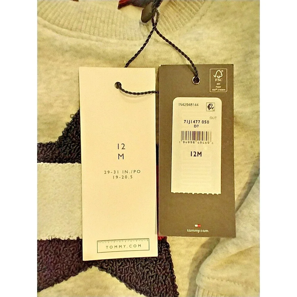 NWT Tommy Hilfiger Red White & Blue Embroidered Start Logo on Sweater 5M